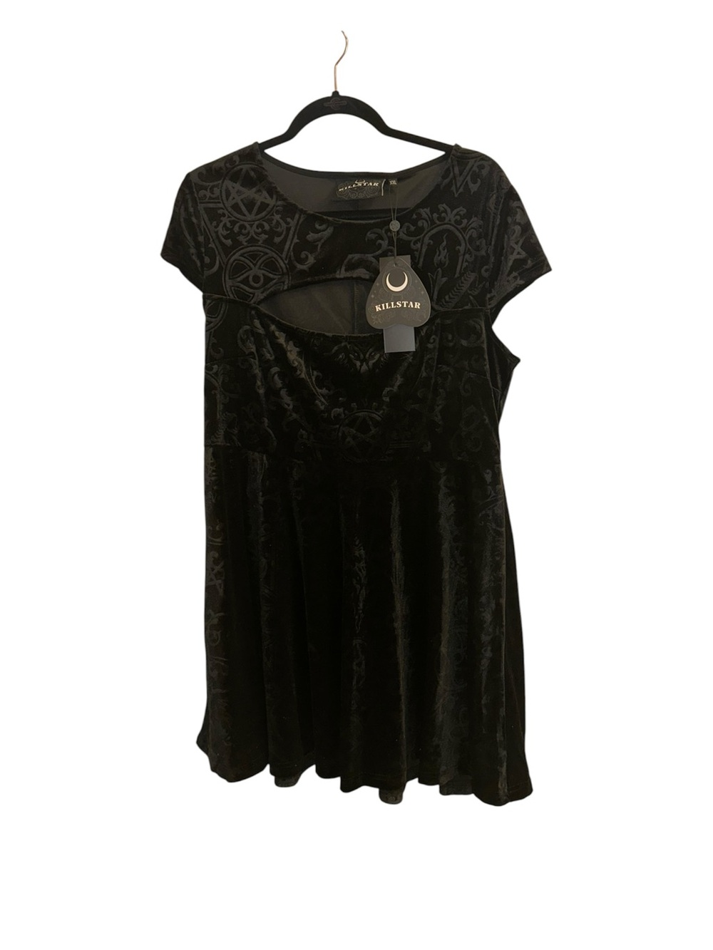 NWT Killstar Blasphemia Black Velvet Gothic Cutout Skater Dress - XXL